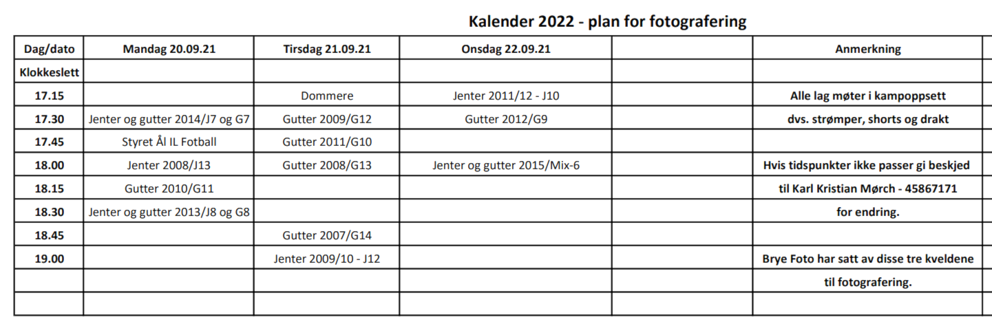 Fotografering i uke 38 (editert 17.09.2021 kl 8:30)